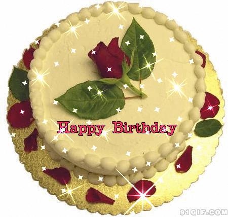 生日快乐蛋糕闪亮动态图:生日快乐,蛋糕