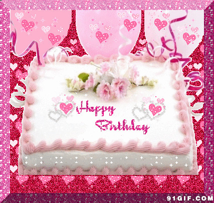 生日快乐方形蛋糕动态图:生日快乐,生日蛋糕