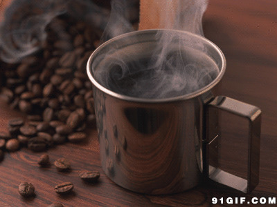 一杯香浓咖啡冒热气动态图