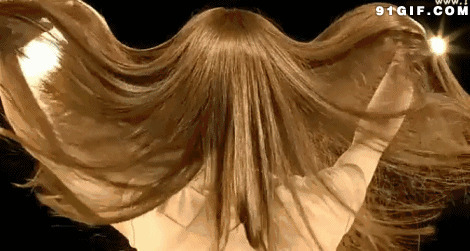 女子松散飘逸秀发动态图:长发,秀发