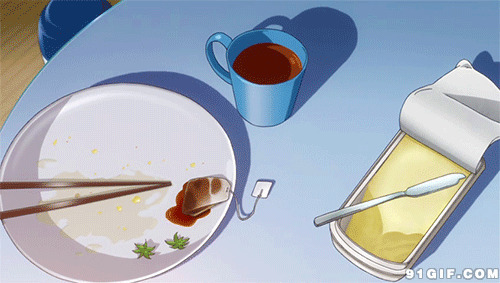 一顿丰盛的早餐卡通gif图片:早餐,丰盛,食物