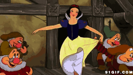 白雪公主和小矮人共舞动画图片