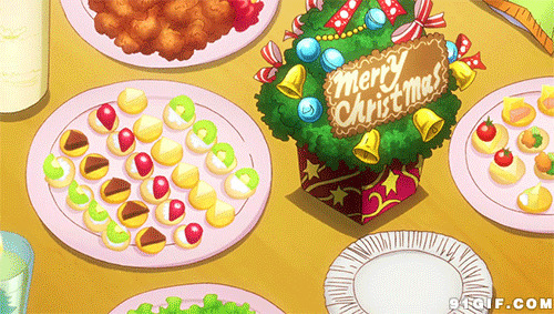 圣诞美食动态图:圣诞节,美食