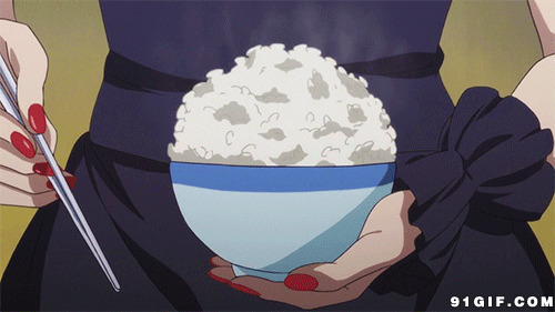 一碗米饭的卡通图片