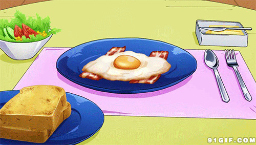 早餐食物卡通图片:早餐,煎蛋