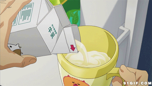 热牛奶动态图片:牛奶,卡通美食