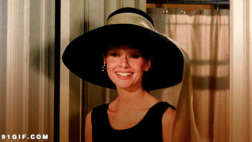 戴帽子外国女人优雅笑容动态图:笑容,优雅