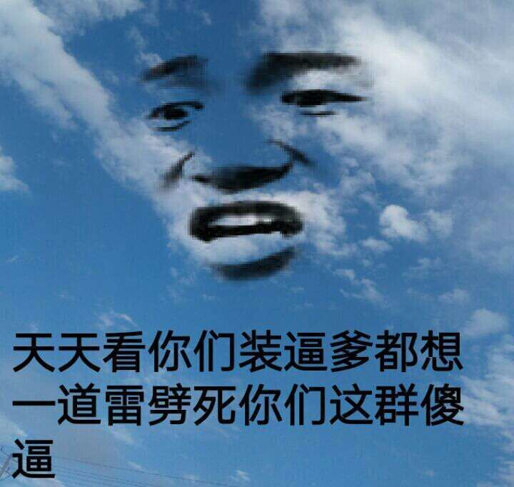 天天看着你们装逼爹想一雷劈死你们这群傻逼表情图片
