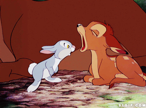 搞笑动物卡通图片:兔子,小鹿,梅花鹿