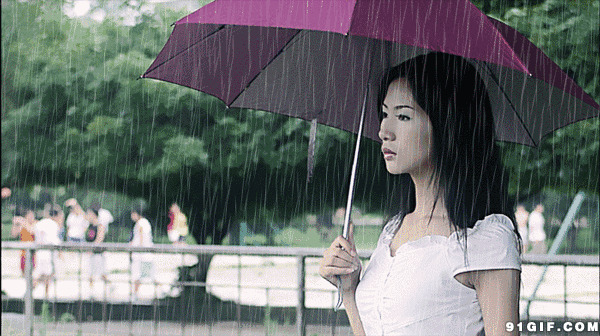 女生雨中撑伞图片:撑伞,打伞,下雨