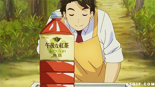 小哥贩卖红茶饮料卡通动态图:饮料,卡通美食