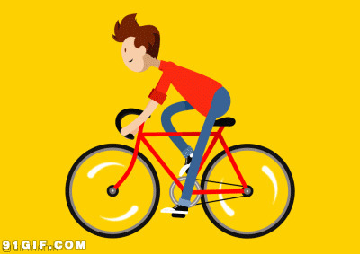 骑自行车卡通动图:赛车,骑车,自行车
