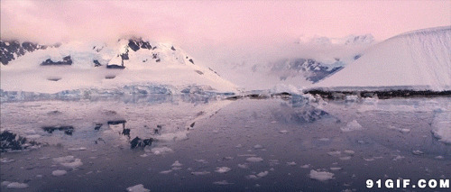 冰河流淌的冰块动态图:冰河,河水,冰山