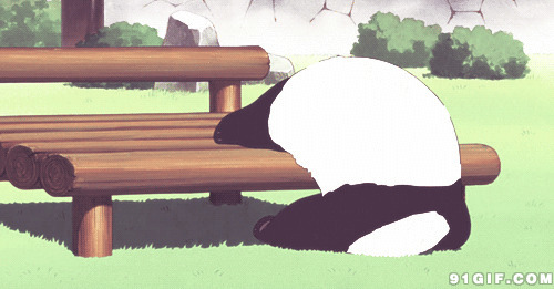 卡通熊猫动态图:打瞌睡,熊猫
