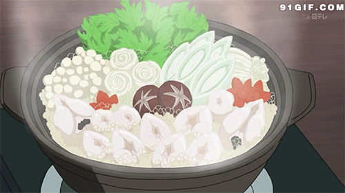 火锅煮杂锦蔬菜动画图片:火锅,蔬菜,食物,美食