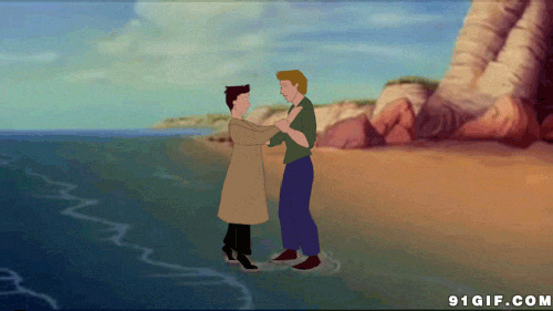 男人海边约会搞基动画图片