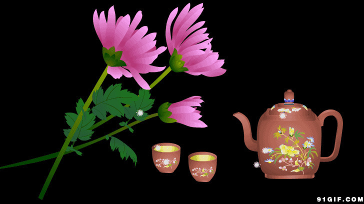 茶具动漫动态图:茶具,茶杯