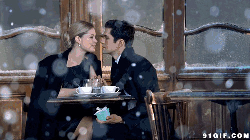 欧美浪漫情侣图片:情侣,下雪