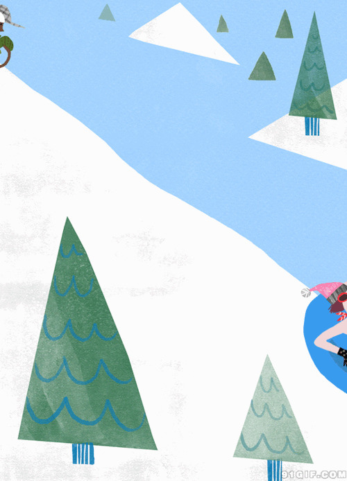 冬天滑雪卡通图片:滑雪,卡通