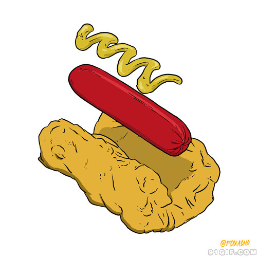 火腿肠卡通图片:火腿肠,面包