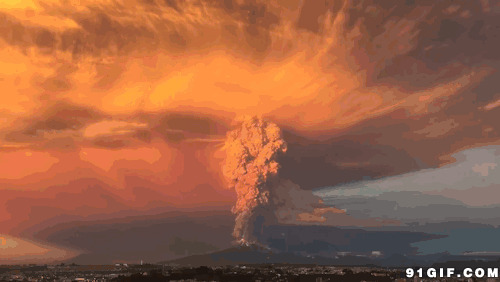 日本火山爆发图片:火山,爆发