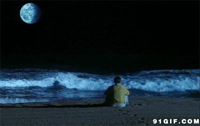 男生看海背影图片:看海,背影,月亮