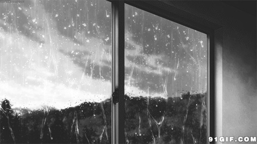看窗外下雨的图片:窗外,下雨