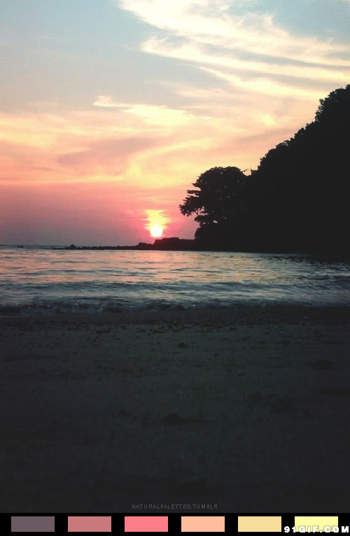 夕阳海滩图片:夕阳,海滩,海浪