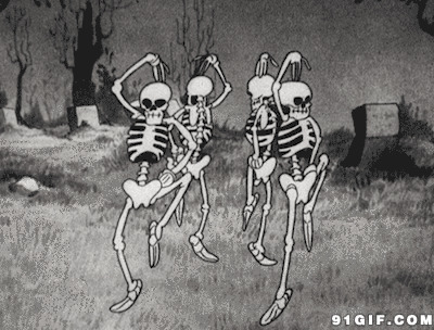 骷髅跳舞动态图片:骷髅,骨头