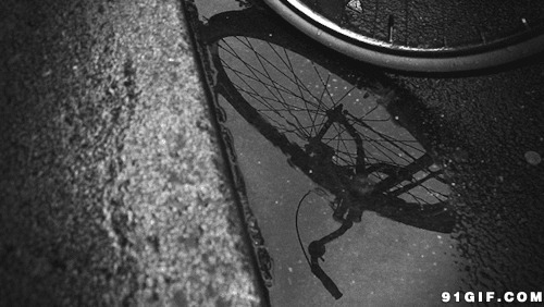 滴水唯美动态图:滴水,水滴,自行车