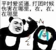 平时爱装逼，打团的时候伤害在哪里表情图片