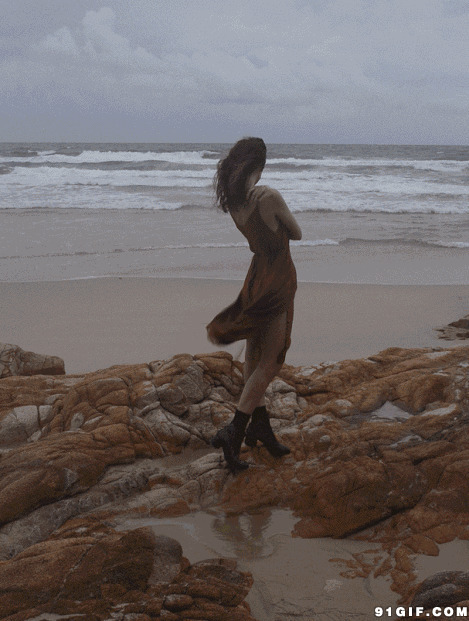 海边的女人背影图片:背影,海边