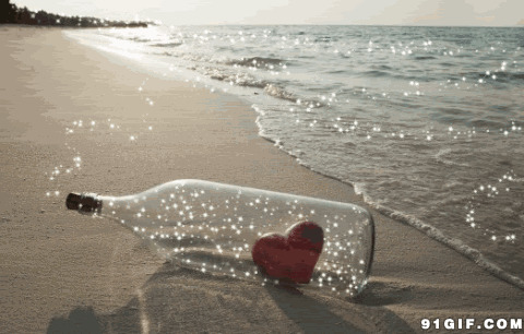 唯美漂流瓶图片:漂流,瓶子,海边