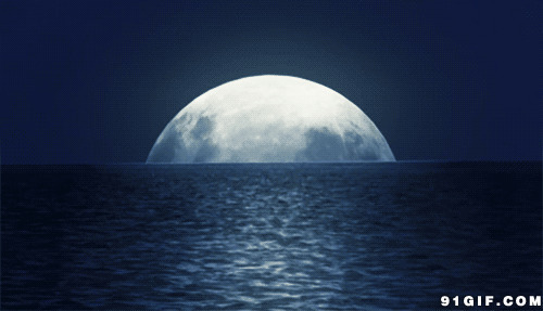 海上明月唯美图片:海水,月亮,明月,唯美