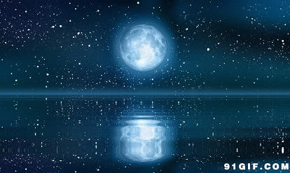 水中映月图片:月亮,倒影,唯美