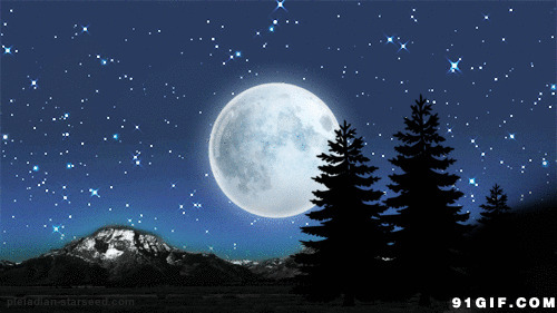 月圆的动态图片:中秋节,月亮