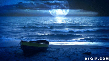 海上生明月动态图片:大海,明月,月亮