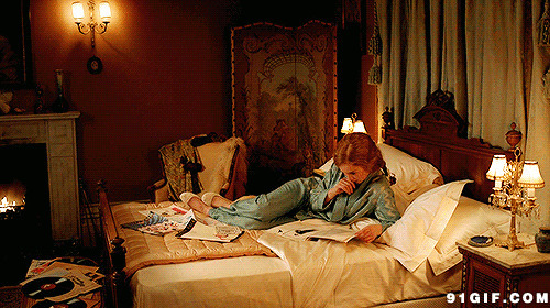 欧式卧室图片:卧室,看书