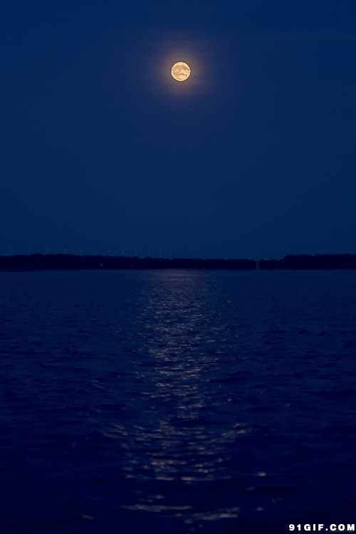 海上一轮明月图片:唯美,明月,月亮,月光
