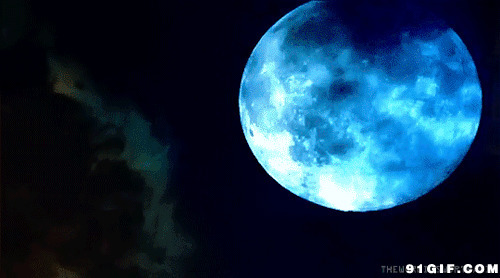 蓝色月亮图片:月亮,蓝色,月光,唯美