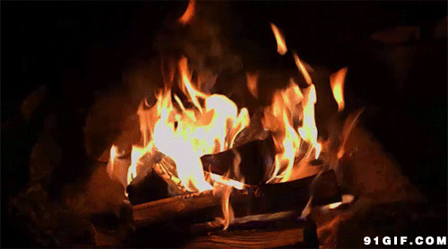 柴火燃烧动态图:木柴,燃烧,火焰