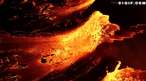 火山燃烧熔浆动态图