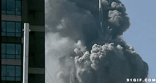 911美国高楼崩塌动态图:恐怖,高楼,崩塌