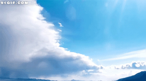 云海翻滚后唯美动态图:云海,唯美,蓝天