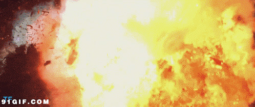 大楼爆炸起火动态图:爆炸,烧火