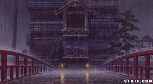 下雨的风景唯美动态图:下雨,唯美,木桥