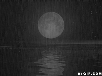 雨中的月亮图片:下雨,月亮,唯美
