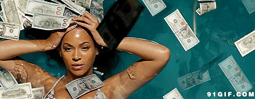 很有钱的女人动态图片:钞票