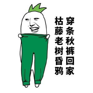 枯藤老树昏鸦 穿条秋裤回家表情图片