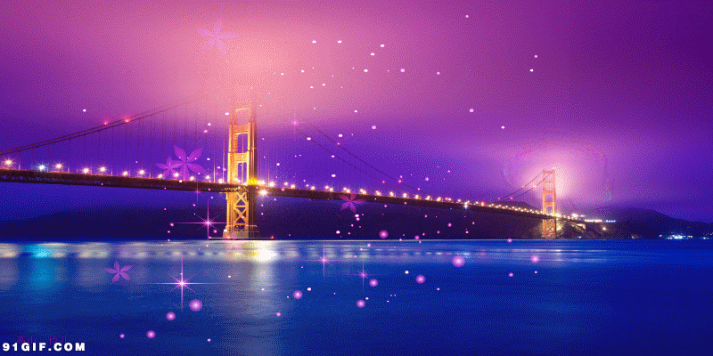 跨海大桥灯光唯美图片:大桥